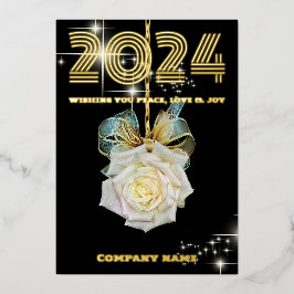 Moderne minimale foto elegant, Bedrijfsnaam, Folie Feestdagenkaart