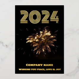 Moderne minimale foto elegant,Bedrijfsnaam, Folie Feestdagenkaart