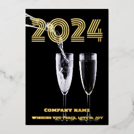 Moderne minimale foto elegant, Bedrijfsnaam, Folie Feestdagenkaart