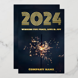 Moderne minimale foto elegant, Bedrijfsnaam Folie Feestdagenkaart