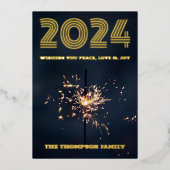 Moderne minimale foto elegant folie feestdagenkaart (Voorkant)