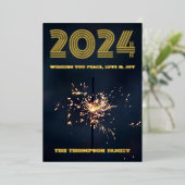 Moderne minimale foto elegant folie feestdagenkaart (Staand Voorkant)