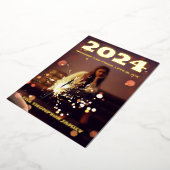 Moderne minimale foto elegant folie feestdagenkaart (Gedraaid)