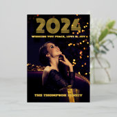 Moderne minimale foto elegant folie feestdagenkaart (Staand Voorkant)