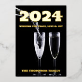 Moderne minimale foto elegant folie feestdagenkaart (Voorkant)