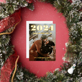 Moderne minimale foto elegant folie feestdagenkaart