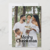 Moderne minimale foto elegante vette typografie feestdagenkaart (Voorkant)