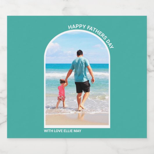 Moderne minimale foto | Fijne feestdag Bier Etiket (Enkel label)