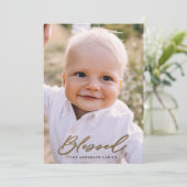 Moderne, minimale foto gezegend met kerstreces feestdagenkaart (Staand voorkant)