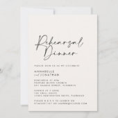 Moderne Minimale foto Huwelijksrepetitie Diner Kaart (Voorkant)