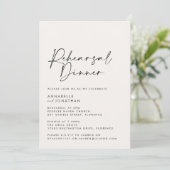 Moderne Minimale foto Huwelijksrepetitie Diner Kaart (Staand voorkant)