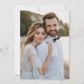 Moderne Minimale foto Huwelijksrepetitie Diner Kaart (Achterkant)