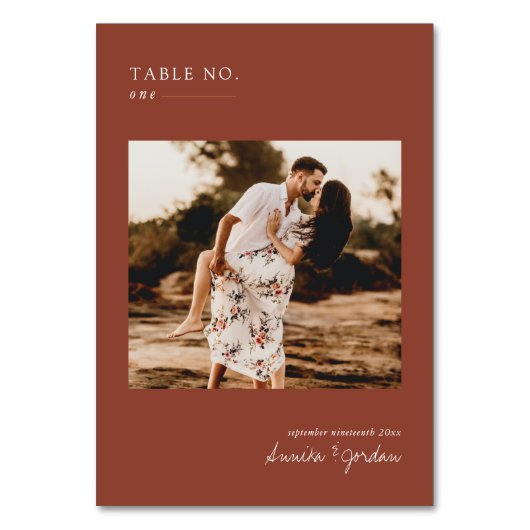 Moderne minimale foto | Kaart met tabelnummer (Voorkant)