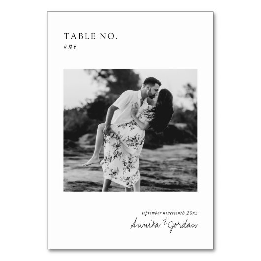 Moderne minimale foto | Kaart met tabelnummer (Achterkant)