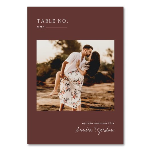 Moderne minimale foto | Kaart met tabelnummer (Achterkant)