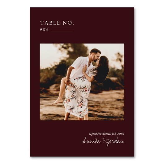 Moderne minimale foto | Kaart met tabelnummer (Achterkant)