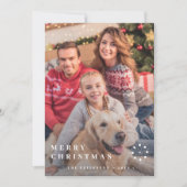 Moderne minimale foto Kerst elegante typografie Feestdagenkaart (Voorkant)
