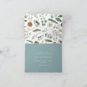 Moderne minimale foto Kerstelegant script blauw Feestdagen Kaart (Binnen)