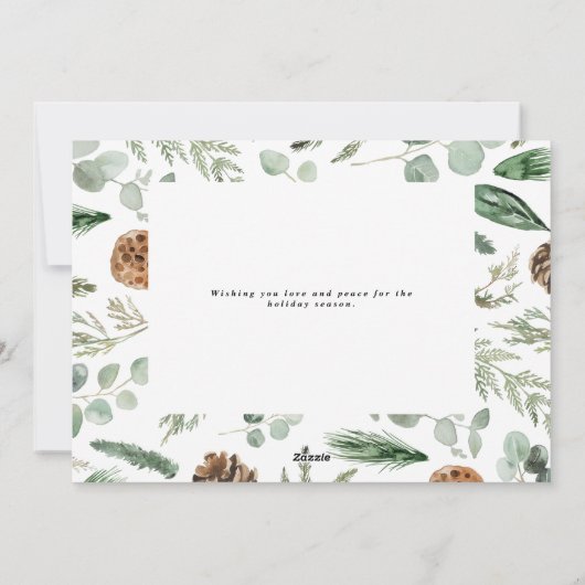 Moderne, minimale foto-kerstelegant script feestdagenkaart (Achterkant)