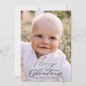 Moderne, minimale foto-kerstelegant script feestdagenkaart (Voorkant)