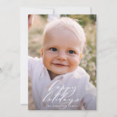 Moderne, minimale foto-kerstelegant script feestdagenkaart (Voorkant)