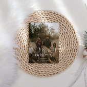 Moderne, minimale foto-kerstelegant script feestdagenkaart