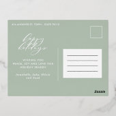 Moderne, minimale foto-kerstelegant script folie feestdagen briefkaart (Achterkant)