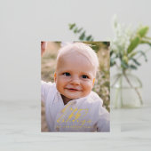 Moderne, minimale foto-kerstelegant script folie feestdagen briefkaart (Staand Voorkant)