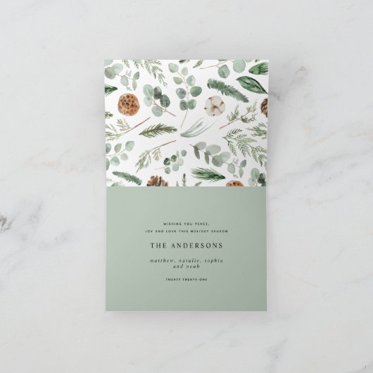 Moderne, minimale foto Kerstelegant script Holi Feestdagen Kaart (Binnen)