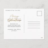 Moderne, minimale foto Kerstelegant script Holi Feestdagenkaart (Achterkant)