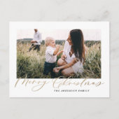 Moderne, minimale foto Kerstelegant script Holi Feestdagenkaart (Voorkant)