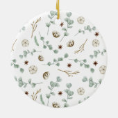 Moderne, minimale foto-kerstelegant script keramisch ornament (Achterkant)