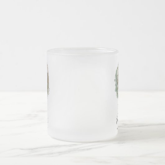 Moderne, minimale foto-kerstelegant script matglas koffiemok (Center)