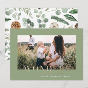 Moderne minimale foto Kerstmis Kaart Holiday