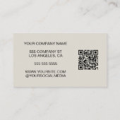 Moderne minimale foto Logo QR Professional Visitekaartje (Achterkant)