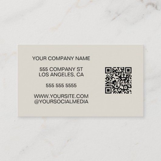 Moderne minimale foto Logo QR Professional Visitekaartje (Achterkant)