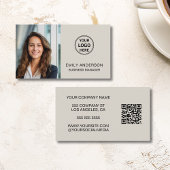 Moderne minimale foto Logo QR Professional Visitekaartje