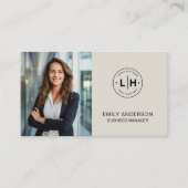 Moderne minimale foto Logo QR Visitekaartje (Voorkant)