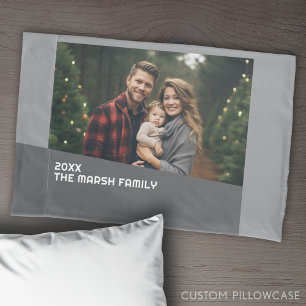 Moderne minimale foto met diagonaal kleurenblok kussensloop