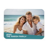 Moderne minimale foto met diagonaal kleurenblok magneet (Horizontaal)