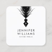 Moderne minimale foto notaris openbare quill veer vierkante visitekaartje (Voorkant)