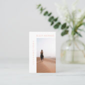 Moderne, minimale foto-Oranje-bruin visitekaartje (Staand voorkant)