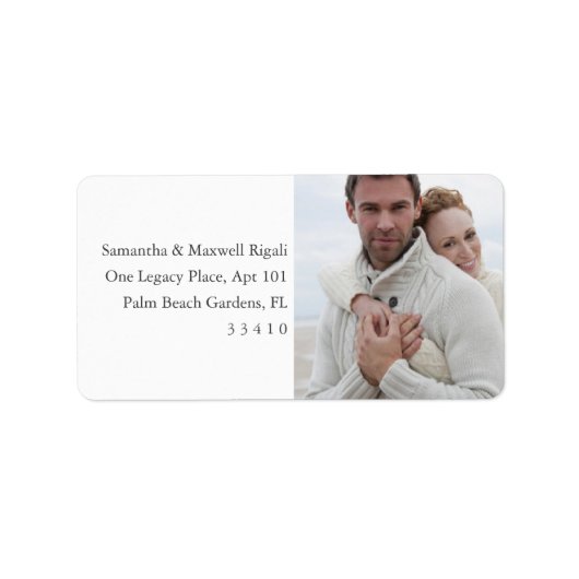 Moderne minimale foto retour adreslabels etiket (Voorkant)