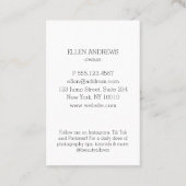 Moderne minimale foto roze witte visitekaartje (Achterkant)