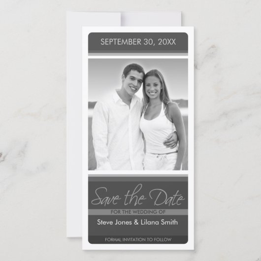 Moderne minimale foto save the date (Voorkant)