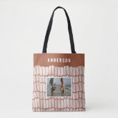 Moderne, minimale foto terracotta tote bag (Voorkant)
