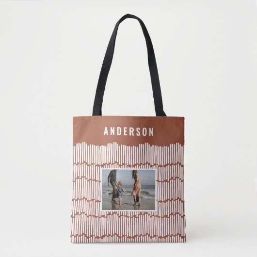 Moderne, minimale foto terracotta tote bag (Voorkant)