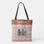 Moderne, minimale foto terracotta tote bag (Achterkant)