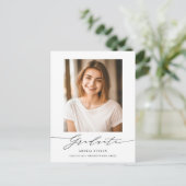 Moderne minimale foto van 2023 Afstuderen Uitnodiging Briefkaart (Staand voorkant)