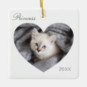Moderne minimale foto van Lijst met wit hart Keramisch Ornament (Voorkant)